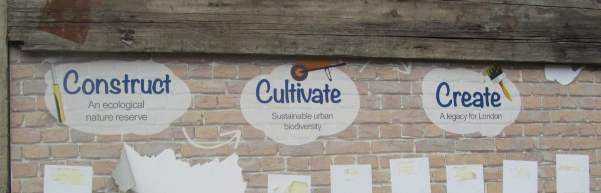 sign with words 'construct, cultivate, create'