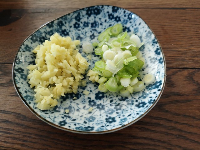 ginger and spring onions